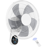 Mirdred Wall Mount Fan, 16 Inch 5 Blades 5 Speeds Wall Fan With Remote Control, 90 Degree 8 Hour Timer Oscillating Fan For Bedroom Home Kitchen Gym Yoga Pilates Studio Glass Sunshine Room
