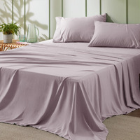 Bedsure California King Sheet Sets - Soft Sheets For California King Size Bed, 4 Pieces Hotel Luxury Pink Mocha Sheets Cal King, Easy Care Polyester Microfiber Cooling Bed Sheet Set