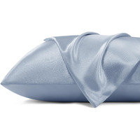 Bedsure Satin Pillowcase For Hair And Skin - Stone Blue Zipper Pillow Cases Queen Size Set Of 2, Similar To Silk Pillow Cases, Silky & Soft Cooling Pillow Covers, Gifts For Her Or Him, 20X30 Inches
