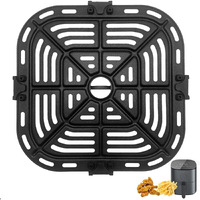Air Fryer Grill Pan For Cosori Square Air Fryer Pro Le 5 Qt, Non-Stick 8.26      *8.26       Air Fryer Rack Replacement Parts Accessories Grill Plate Crisper Plate Tray With Rubber Bumpers, Dishwasher Safe