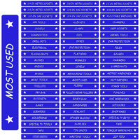 Tool Box Organizational Magnetic Labels Fits All Brands Of Steel Tool Chest, Drawer Labels For Organize Boxes, Drawers Cabinets Quick And Easy, 4.5 X 0.75 Inches (Blue White)