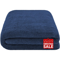 American Soft Linen Oversized Bath Sheet 40X80, Jumbo Large Bath Towels For Bathroom, 100% Ringspun Cotton Bath Sheet For Adults, Bath Sheets Towels, Navy Blue Bath Sheet