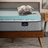 Serta Thermagel Cooling, Pressure-Relieving Memory Foam Mattress Topper, 3 Inch, Queen,Blue