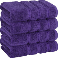 American Soft Linen Hand Towels, Hand Towel Set Of 4, 100% Turkish Cotton Hand Towels For Bathroom, Hand Face Towels For Kitchen, Purple Hand Towel