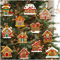 Gingerbread House Ornaments Christmas Tree Decoration - 12Pcs Gingerbread House Christmas Decorations Hanging Ornaments For Holiday Christmas Tree Home Decor
