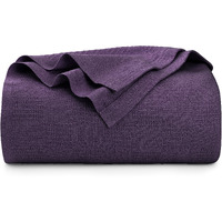 Utopia Bedding 100% Cotton Blanket (King Size - 90X108 Inches) 350Gsm Lightweight Thermal Blanket, Soft Breathable Blanket For All Seasons (Plum)