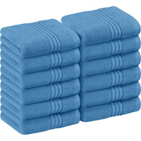 Utopia Towels 12 Pack Premium Wash Cloth Towel (12X12Inches) 100% Cotton,Flannel, Ring Spun, Highly Absorbent And Soft Feel Washcloths For Bathroom, Spa, Gym, And Face Towel (Electric Blue)
