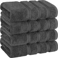 American Soft Linen Hand Towels, Hand Towel Set Of 4, 100% Turkish Cotton Hand Towels For Bathroom, Hand Face Towels For Kitchen, Gray Hand Towel