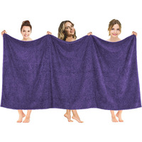 American Soft Linen Oversized Bath Sheet 40X80, Jumbo Large Bath Towels For Bathroom, 100% Ringspun Cotton Bath Sheet For Adults, Bath Sheets Towels, Purple Bath Sheet