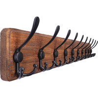 Skoloo Rustic Large Coat Rack Wall Mount: 38.3 ' ' Long Coat Rack For Wall, Wood Hook, Farmhouse Coat Hanger For Hanging Jacket