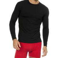 Thermajohn Thermal Shirts For Men Long Sleeve Thermal Compression Shirts For Men Base Layer Cold Weather (Black, Large)