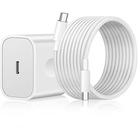 20W Usb C Fast Charger For Iphone 15, Ipad Pro 12.9, 2018-2022,Ipad Pro 11 Inch, Ipad Air 5Th/4Th, 2022 Ipad 10Th Generation, Ipad Mini 6, Pixel 5/2X /3Xl,With 6.6Foot Usb C To C Charging Cable