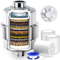 20-Stage Shower Head Filter-Shower Head Filter For Hard Water, With 3 Replaceable Filter Cartridges, High Output Shower Water Filter For Removing Chlorine And Fluoride, Polished Chrome