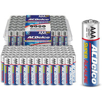 Acdelco 60-Count Aaa Batteries, Maximum Power Super Alkaline Battery, 10-Year Shelf Life, Recloseable Packaging