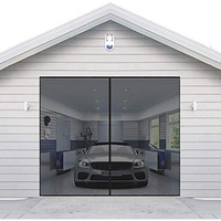 Aurelio Tech Magnetic Garage Door Screen For 1 Car 9X7 Ft Single Garage Door Mesh Screen Curtain Cover Kit With Hook And Loop, Black (Gsd-0009-07)