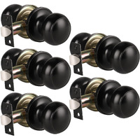 Knobwell 5 Pack Matte Black Passage Door Knob For Hallway Or Closet Door Knobs, Keyless Interior Door Knobs Non-Locking Indoor Door Knob, Passage Black Door Knob Door Handle Interior