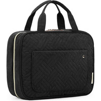 Bagsmart Toiletry Bag Travel Bag With Hanging Hook, Water-Resistant Makeup Cosmetic Bag Travel Organizer For Accessories, Shampoo, Full-Size Container, Toiletries (Black, Medium)