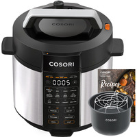 Cosori Electric Pressure Cooker 6 Quart, 9-In-1 Instant Multi Cooker, 13 Presets, Rice Slow Saut, Sous Vide, Sterilizer, Recipes, 1100W, Stainless Steel, Olla De Presion Electrica Multiuso