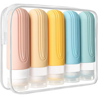 Cheodin Travel Bottles For Toiletries, 5 Pack Tsa Approved Travel Size Containers, 3Oz Leak Proof Refillable Travel Accessories For Shampoo Conditioner, Bpa Free Travel Bottles With Toiletry Bag