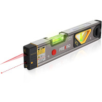 Prexiso 2-In-1 Laser Level Spirit Level With Light, 100Ft Alignment Point & 30Ft Leveling Line, Magnetic Laser Leveler Tool For Construction Picture Hanging Wall Writing Painting Home Renovation