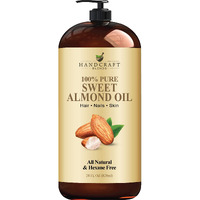 Handcraft Sweet Almond Oil - 100% Pure And Natural - Premium Therapeutic Grade Carrier Oil For Essential Oils - Massage Oil For Aromatherapy - Body Oil And Hair Oil - 28 Fl. Oz