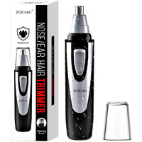 Ear And Nose Hair Trimmer Clipper - 2022 Professional Painless Eyebrow & Facial Hair Trimmer For Men Women, Battery-Operated Trimmer With Ipx7 Waterproof, Dual Edge Blades For Easy Cleansing Black