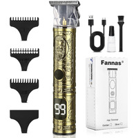Fannas Hair Clippers For Men, Professional Hair Trimmer Barber Cordless Zero Gapped Hair Clippers With Lcd Display, Mens Gifts Beard Trimmer T Liners Shavers Edgers Clipper For Hair Cutting - Gold