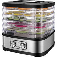 Ostba Food Dehydrator, Dehydrator For Food And Jerky, Fruits, Herbs, Veggies, Temperature Control Electric Food Dryer Machine, 5 Bpa-Free Trays Dishwasher Safe, 240W, Recipe Book Included