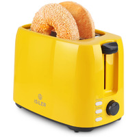 Isiler 2 Slice Toaster, 1.3 Inches Wide Slot Bagel Toaster With 7 Shade Settings And Double Side Baking, Compact Bread Toaster With Removable Crumb Tray, Defrost Cancel Function Yellow