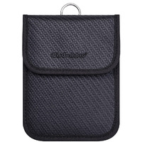 Wisdompro Faraday Bag For Key Fob, Wp4694 Rfid Key Fob Protector Rf Car Signal Blocking Faraday Cage Protector, Anti-Theft Pouch, Anti-Hacking Case Blocker - Black (Pu Leather)