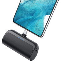 Mini Portable Charger 5200Mah,Pd Fast Charging Usb Cpower Bank,Portable Phone Charger For Android,Ultra-Compact Plug In Battery Pack Compatiblewith Samsunggalaxy S22/S21,Moto,Lg,Pixel (Type-C Only)