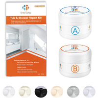 Tub, Tile And Shower Repair Kit (Color Match), 3.7Oz Fiberglass Repair Kit, Porcelain Repair Kit White, Bathtub Ceramic Tile Sink Acrylic Tub Repair Kit, Tub Chip Crack Fix Almond Black