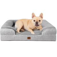 Eheyciga Orthopedic Dog Bed For Medium Dogs, Waterproof Memory Foam Medium Pet Beds With Sides, Non-Slip Bottom And Egg-Crate Foam Dog Couch Bed With Washable Removable Cover, Grey