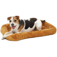 Midwest Homes For Pets Bolster Dog Bed 24L-Inch Cinnamon Dog Bed Or Cat Bed W/ Comfortable Bolster  Ideal For Small Dog Breeds & Fits A 24-Inch Dog Crate  Easy Maintenance Machine Wash & Dry