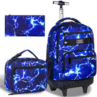 Agsdon Rolling Backpack For Boys, Men Roller Wheels Bookbag, Laptop Lightning Wheeled School Bag With Wheels For Teens