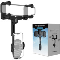 Jdhdl Phone Mount For Car, Rear View Mirror Phone Holder, Rotatable And Retractable Car Phone Holder Mount Rearview Mirror Phone Holder For Car Compatible With Iphone Samsung All 4-7 Inch Cell Phones