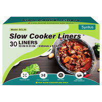 Syntus Slow Cooker Liners, 30 Count Cooking Bags Large Size Disposable Pot Liners Plastic Bags, Fit 3Qt To 8Qt For Slow Cooker Cooking Trays, 13""X 21"" 1 Pack