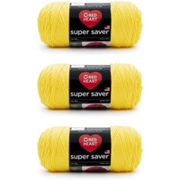 Red Heart Super Saver Bright Yellow Yarn - 3 Pack Of 198G/7Oz - Acrylic - 4 Medium (Worsted) - 364 Yards - Knitting/Crochet