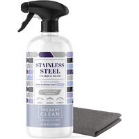 Therapy Stainless Steel Cleaner Kit With Premium Microfiber Cloth - Polish, Sink Cleaner, Grill Cleaner Spray And Metal Polish
