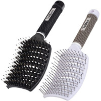 Taibest Boar Bristle Hair Brush Set - Dry/Wet Hair Brush Detangler For Fine, Thick, Curly Hair - Curved And Vented Hair Brush For Women, Men Or Kids