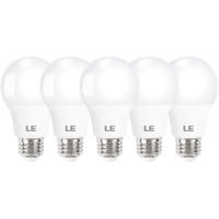 Le Led Light Bulbs 60 Watt Equivalent, 9W 800 Lumens Non-Dimmable, Daylight White 5000K, A19 E26 Standard Medium Base, 10000 Hour Lifetime 5 Count (Pack Of 1)