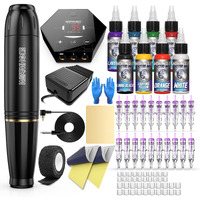 Wormhole Tattoo Pen Kit Cartridge Tattoo Machine For Beginners Rotary Tattoo Pen Type Machine Kit Complete Tattoo Supplies Wtk070