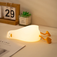 Muid Benson Lying Flat Duck Night Light, Led Squishy Duck Lamp, Cute Light Up Duck, Silicone Dimmable Nursery Nightlight, Rechargeable Bedside Touch Lamp For Breastfeeding, Finn The Duck.
