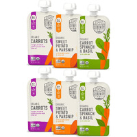 Serenity Kids 6+ Months Certified Organic Baby Food Pouches Veggie Puree  No Sugary Fruits Or Added Sugar  Allergen Free  3.5 Ounce Bpa-Free Pouch  Garden Veggie Variety Pack  6 Count