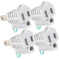 2 Prong To 3 Prong Outlet Adapter, Polarized Grounding Converter Etl Two Prong To Three Prongs Outlets 4 Pack White Etl Listed