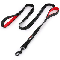 Primal Pet Gear Dog Leash 6Ft Long,Traffic Padded Two Handle,Heavy Duty,Reflective Double Handles Lead For Control Safety Training,Leashes For Large Dogs Or Medium Dogs,Dual Handles Leads(Red)