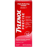 Tylenol Precise Pain Relieving Cream, Maximum Strength 4% Lidocaine Pain Relieving Cream For Back, Knee & Joint Pain, Penetrating Pain Relieving Cream, Fragrance Free, 4Oz