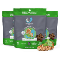 Shameless Pets Crunchy Cat Treats -? Catnip Treats For Cats With Digestive Support, Natural Ingredients Kitten Treats With Real Chicken, Healthy Flavored Feline Snacks - Catnip N Chill, 3-Pk