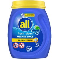 All With Stainlifters Original Mighty Pacs Laundry Detergent Pacs, 4 In 1 Stainlifters, One Tub, 75 Count