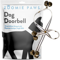 Zoomie Paws Hanging Door Bells For Potty Training - Decorative Dog Door Bells For Door, Puppy Supplies For Pet Dogs, Pet Supplies, Dog Training Bells, Black And White Strap With Bells, 1-Pk